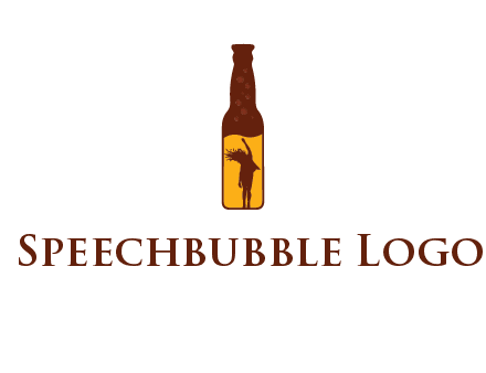 girl dancing inside wine bottle logo