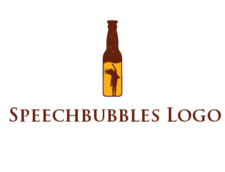 girl dancing inside wine bottle logo