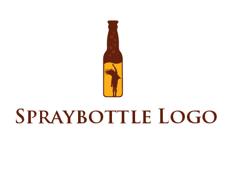 girl dancing inside wine bottle logo