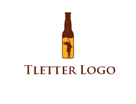 girl dancing inside wine bottle logo
