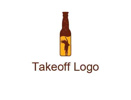 girl dancing inside wine bottle logo