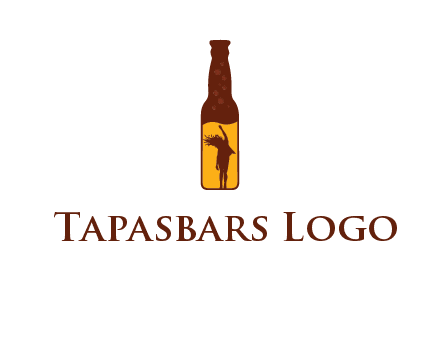 girl dancing inside wine bottle logo