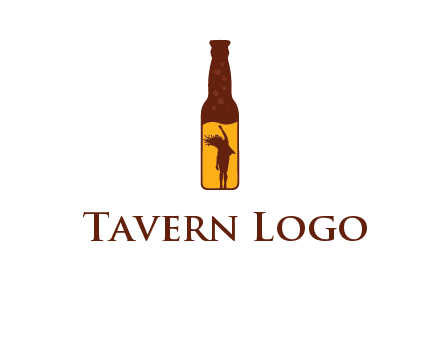 girl dancing inside wine bottle logo