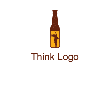 girl dancing inside wine bottle logo