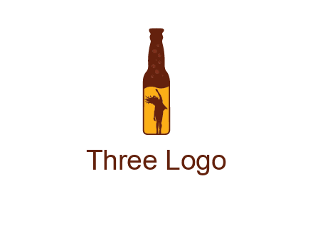 girl dancing inside wine bottle logo