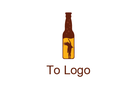girl dancing inside wine bottle logo