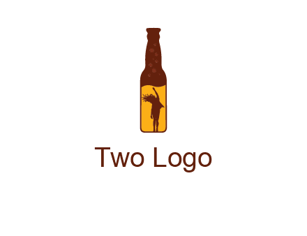 girl dancing inside wine bottle logo