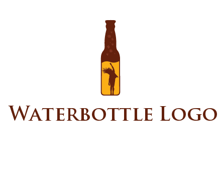 girl dancing inside wine bottle logo