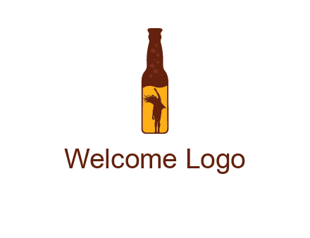 girl dancing inside wine bottle logo