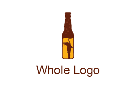 girl dancing inside wine bottle logo