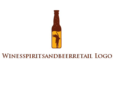 girl dancing inside wine bottle logo