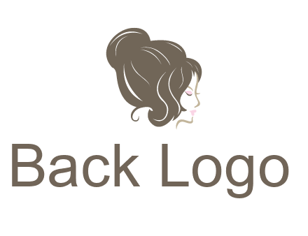 woman head with hair bun beauty logo icon