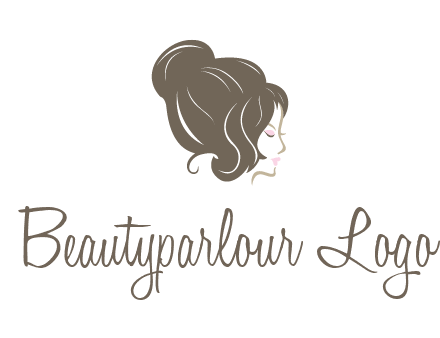 woman head with hair bun beauty logo icon