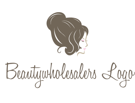 woman head with hair bun beauty logo icon