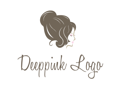 woman head with hair bun beauty logo icon