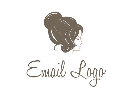 woman head with hair bun beauty logo icon