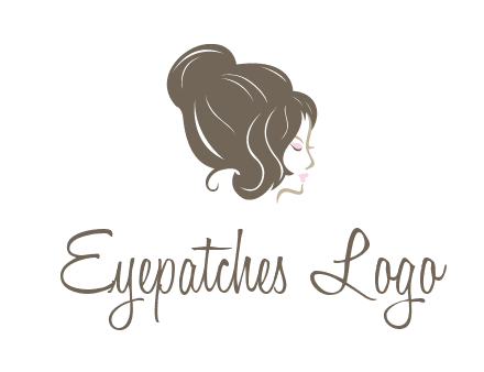 woman head with hair bun beauty logo icon