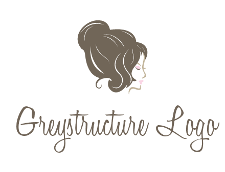 woman head with hair bun beauty logo icon
