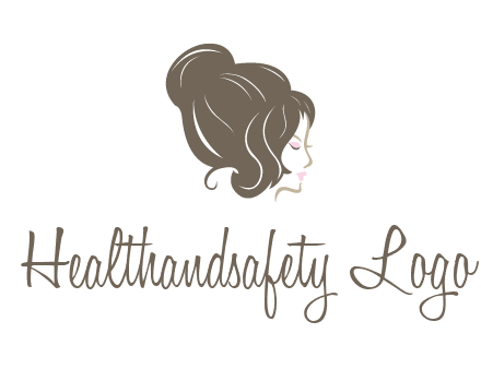 woman head with hair bun beauty logo icon
