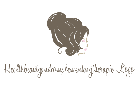 woman head with hair bun beauty logo icon