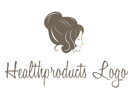 woman head with hair bun beauty logo icon