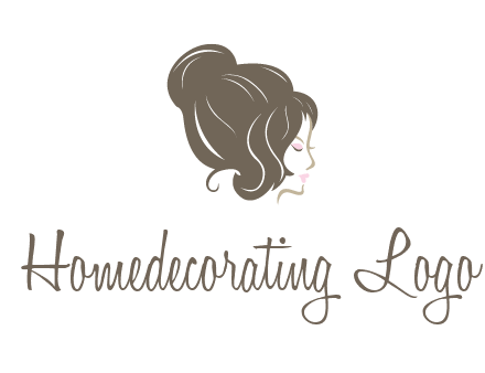woman head with hair bun beauty logo icon