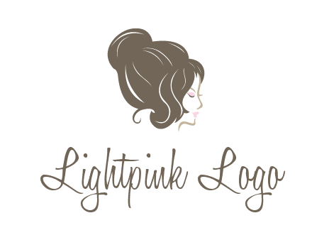 woman head with hair bun beauty logo icon