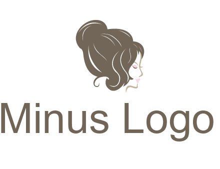 woman head with hair bun beauty logo icon