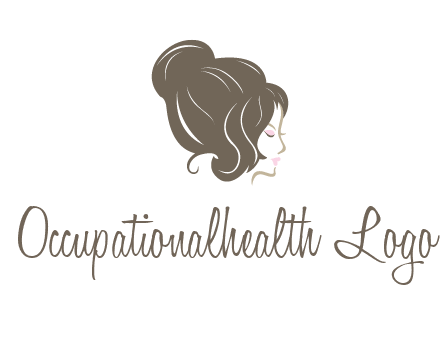 woman head with hair bun beauty logo icon