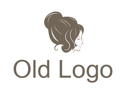 woman head with hair bun beauty logo icon