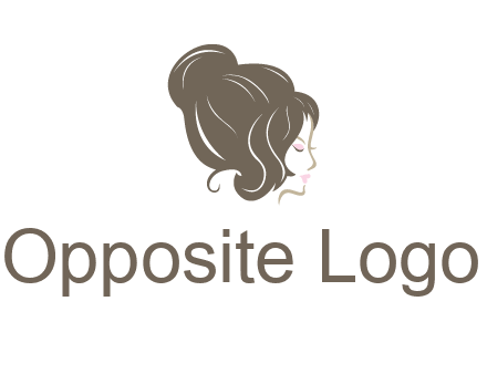 woman head with hair bun beauty logo icon