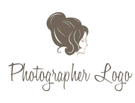 woman head with hair bun beauty logo icon