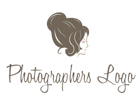 woman head with hair bun beauty logo icon