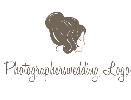 woman head with hair bun beauty logo icon