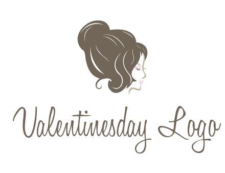 woman head with hair bun beauty logo icon