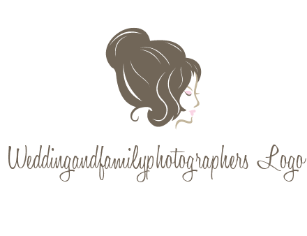 woman head with hair bun beauty logo icon