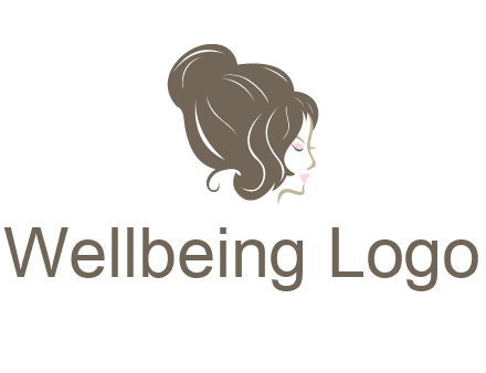 woman head with hair bun beauty logo icon