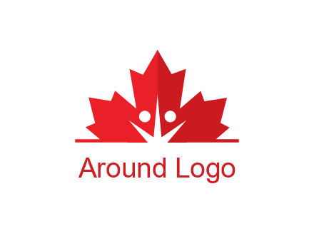 negative spacing people icon in dried leaf