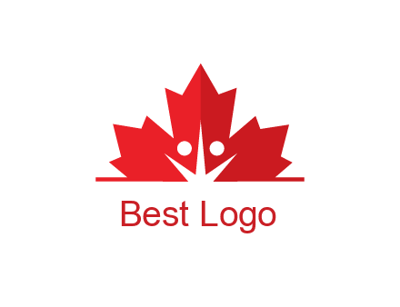 negative spacing people icon in dried leaf