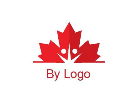 negative spacing people icon in dried leaf