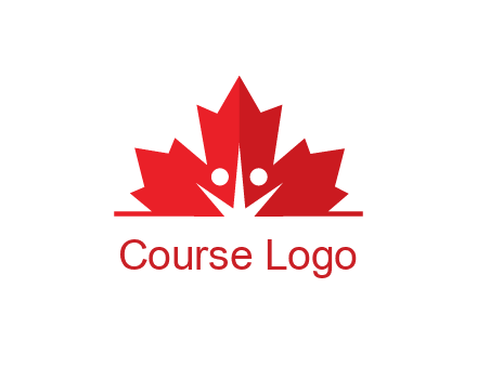negative spacing people icon in dried leaf