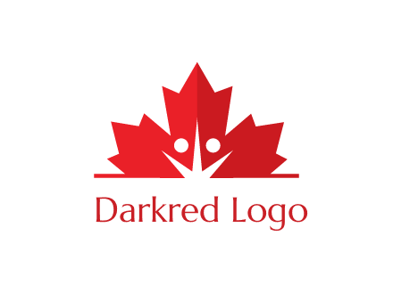 negative spacing people icon in dried leaf