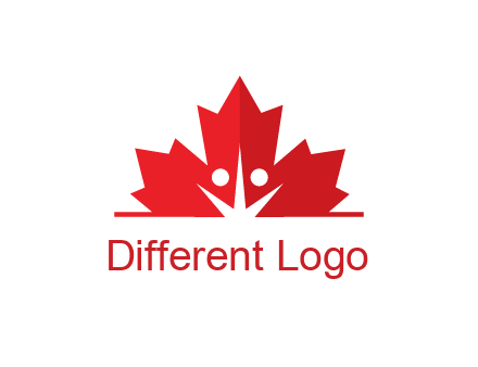 negative spacing people icon in dried leaf