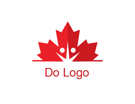 negative spacing people icon in dried leaf