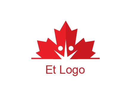 negative spacing people icon in dried leaf