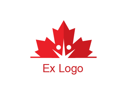 negative spacing people icon in dried leaf