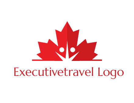 negative spacing people icon in dried leaf