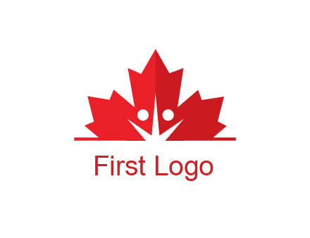 negative spacing people icon in dried leaf