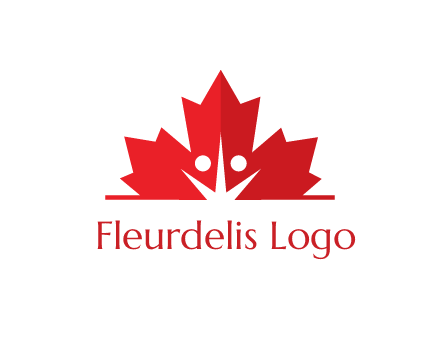negative spacing people icon in dried leaf