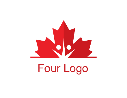 negative spacing people icon in dried leaf